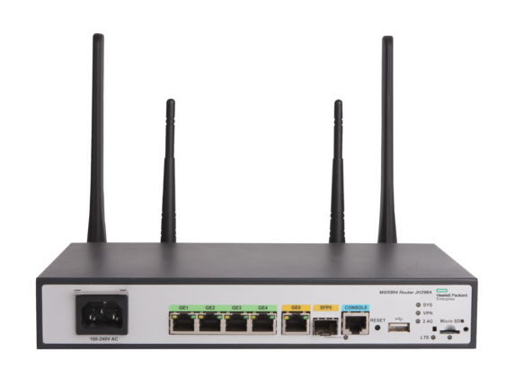 HPE MSR954-W 1GbE SFP LTE (AM) 2GbE-WAN 4GbE-LAN Wireless 802.11n CWv7 Router