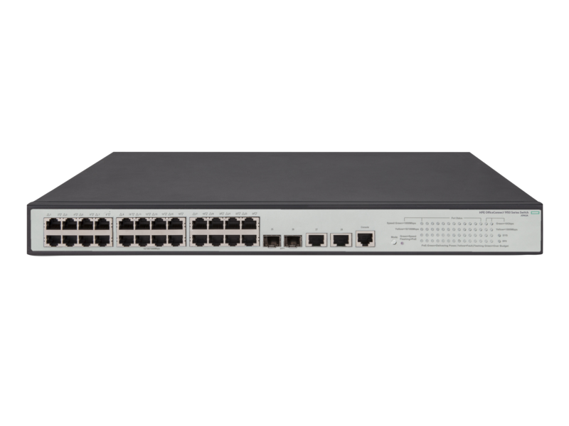 HPE OfficeConnect 1950 24G 2SFP+ 2XGT PoE+ Switch Center facing