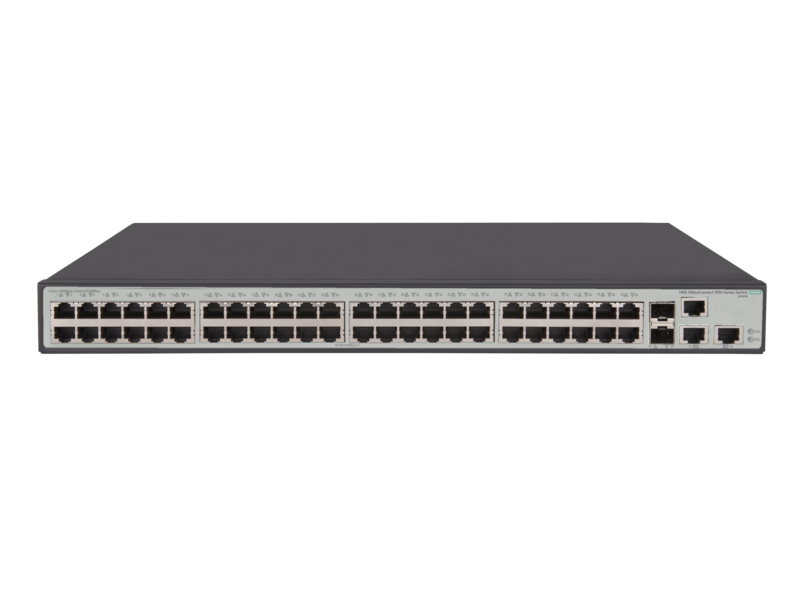 HPE OfficeConnect 1950 48G 2SFP+ 2XGT Switch Center facing