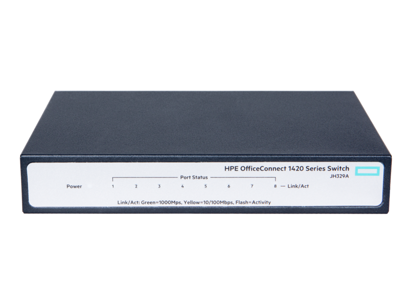 HPE OfficeConnect 1420 8G Switch Center facing