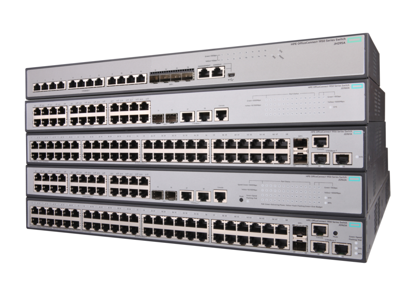 HPE OfficeConnect 1950 交换机系列 Left facing