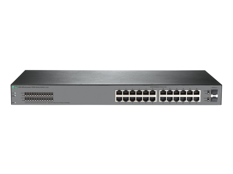 HPE OfficeConnect 1920S 24G 2SFP Switch Center facing