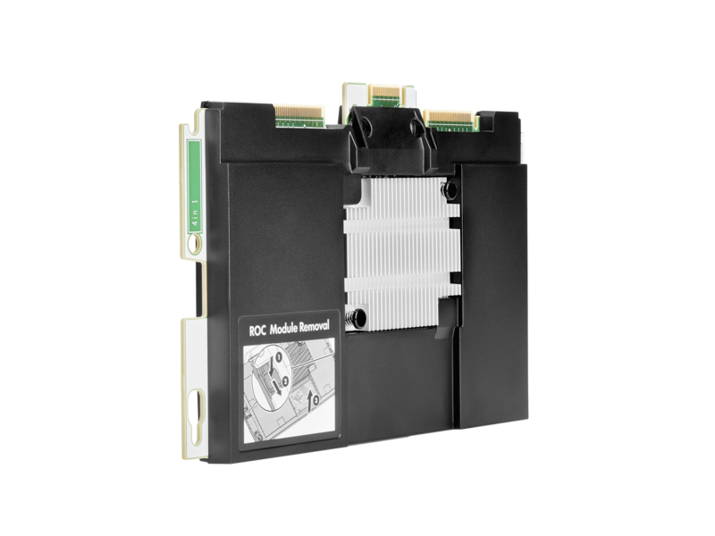 Contrôleur modulaire HPE Smart Array P204i-c SR de 10e génération (4 voies internes/1 Go de mémoire cache), 12G SAS Left facing