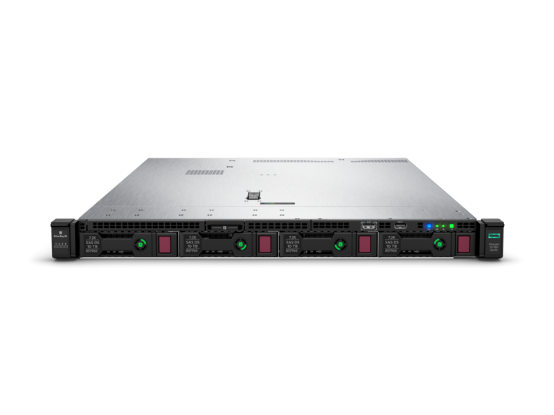 Serveur HPE ProLiant DL360 Gen10 4208, monoprocesseur, 16 Go-R S100i NC 4 disques à grand facteur de forme, module d’alimentation de 500 W Center facing