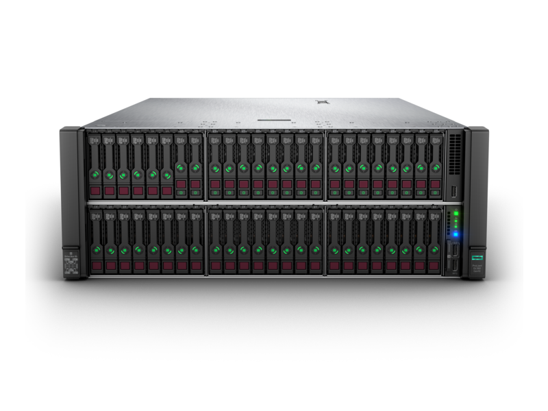 Serveur HPE ProLiant DL580 Gen10 5220, biprocesseur, 64 Go-R P408i-p, 8 lecteurs SFF 4x800W module d’alimentation redondant Center facing
