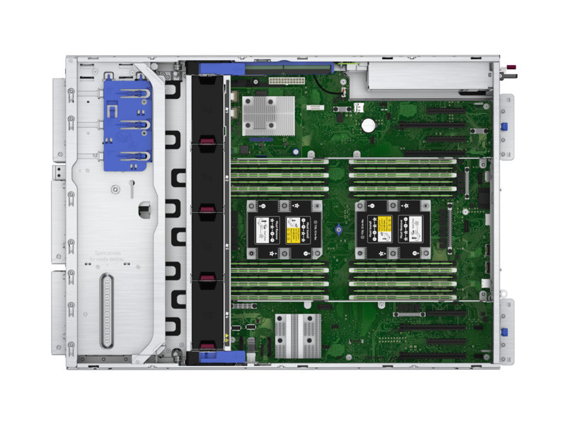 HPE ProLiant ML350 Gen10 3206R 1P 16GB-R S100i 4LFF 500 瓦冗余电源（1 个）服务器 Top view open