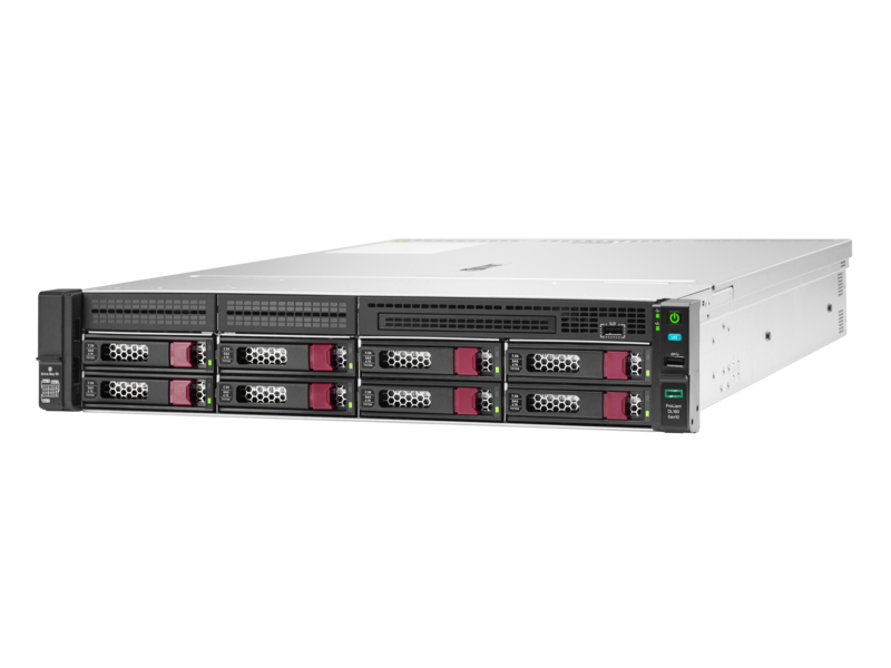 HPE ProLiant DL180 Gen10 3204 1P 16GB-R S100i 8LFF 500W RPS Server Left facing