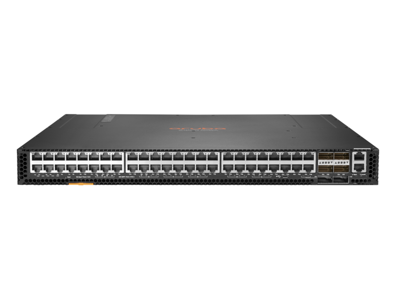 Aruba 8320 48p 1G/10GBASE-T and 6p 40G QSFP+ with X472 5 Fans 2 Power Supply Switch Bundle Center facing