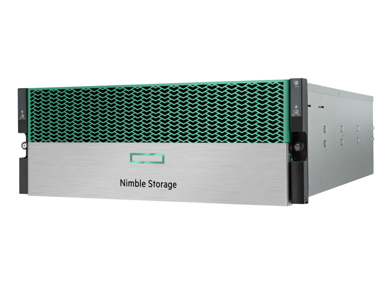HPE Nimble Storage HF20Hハイブリッドデュアルコントローラー10GBASE-T 2ポート受注構成ベースアレイ Left facing