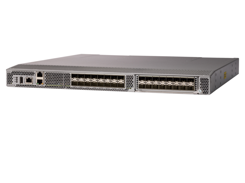 HPE SN6610C 8 端口 16/32Gb SFP+ DCNM SAN Insights 交换机 Left facing