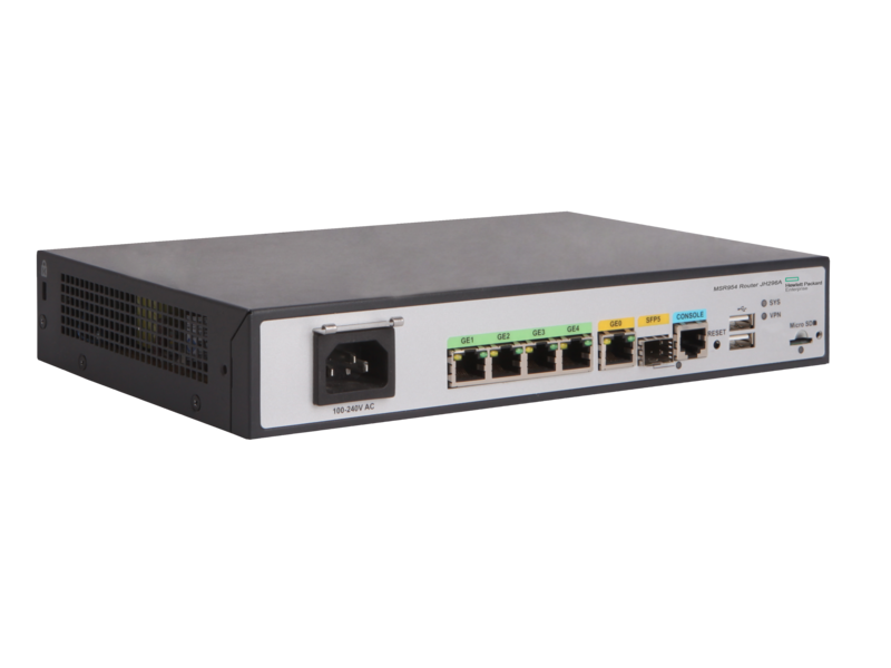 Routeur HPE MSR954 1GbE SFP 2GbE-WAN 4GbE-LAN CWv7 Right facing