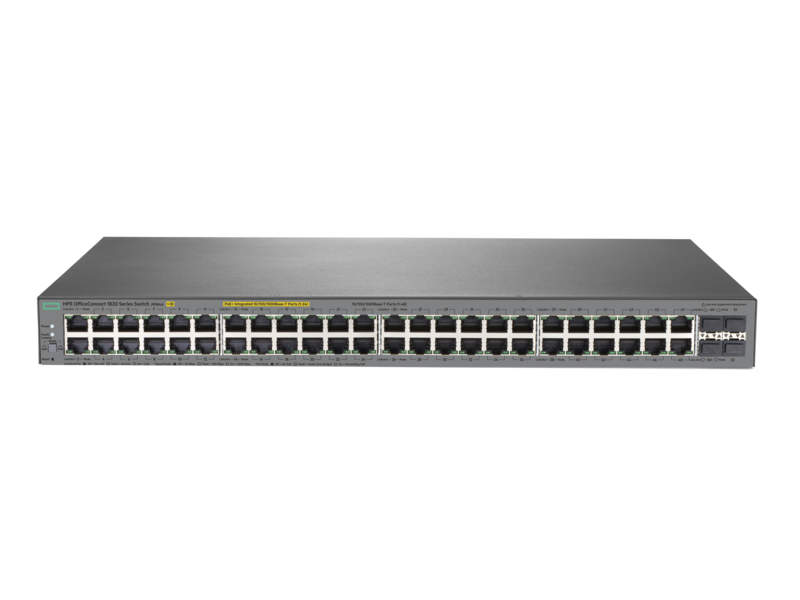 HPE OfficeConnect 1820 48G PoE+（370 瓦）交换机 Center facing