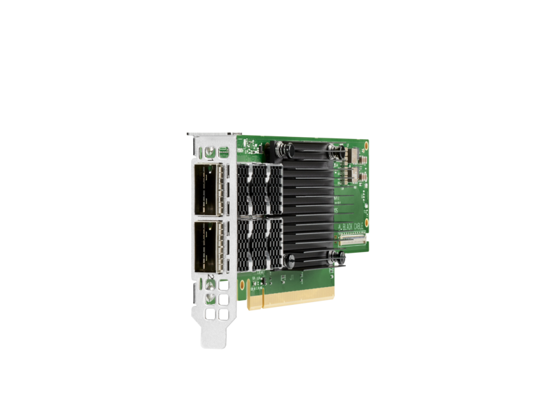 HPE InfiniBand HDR100/Ethernet 100Gb 2ポート940 QSFP56アダプター Left facing
