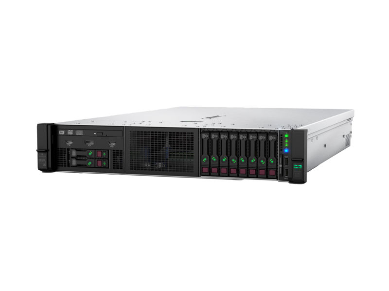 Serveur HPE ProLiant DL380 Gen10 4210R, monoprocesseur, 32 Go-R P408i-a NC 8 lecteurs SFF, alimentation 800 W Left facing