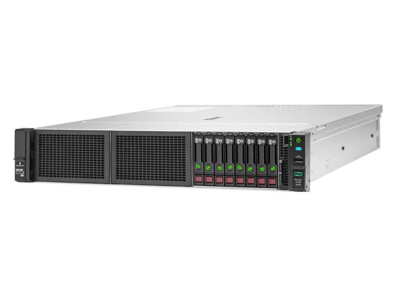 HPE ProLiant DL180 Gen10 4110 1P 16GB-R S100i 8SFF 1x500W PS Server Left facing