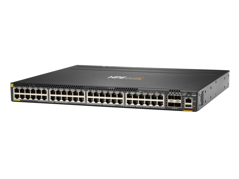 Aruba 6300M 48ポート1GbEクラス4 PoEおよび4ポートSFP56スイッチ Left facing