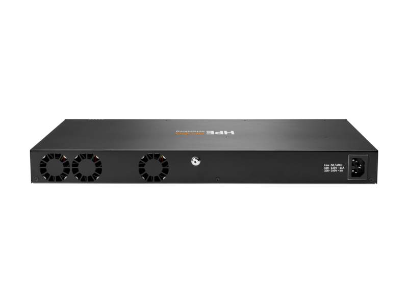 Commutateur Aruba 6300F 24 ports 1GbE Classe 4 PoE et 4 ports SFP56 Rear facing
