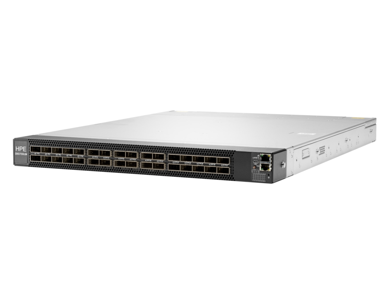 HPE SN3700cM 100GbE 32QSFP28 Power to Connector Airflowスイッチ Left facing