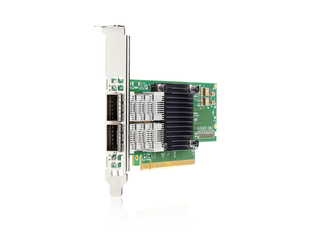 HPE InfiniBand HDR/Ethernet 200Gb 2ポートQSFP56 PCIe4 x16 MCX653106A-HDATアダプター Left facing