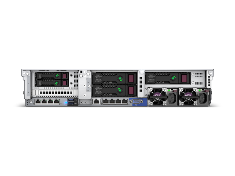 HPE ProLiant DL380 Gen10 4210R 1P 32GB-R P408i-a NC 24SFF 800 瓦电源服务器 Rear facing