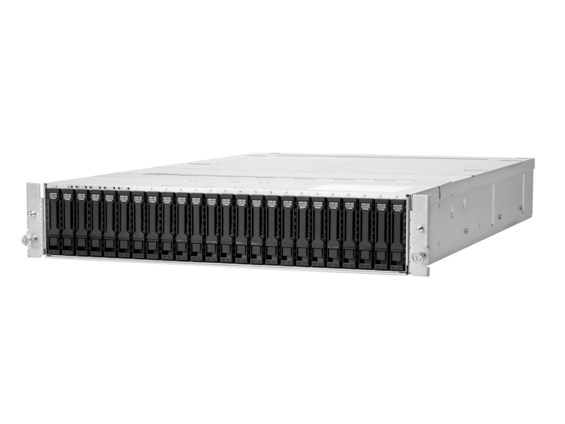 HPE J2000 双 IOM 2 个 100 千兆以太网 NVMe-oF SFF TAA 合规 JBOF 存储 Left facing