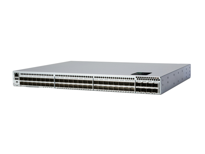 HPE SN6700B 64Gb 56/24 24 端口 64Gb 短波 SFP56 端口侧进气集成光纤通道交换机 Left facing
