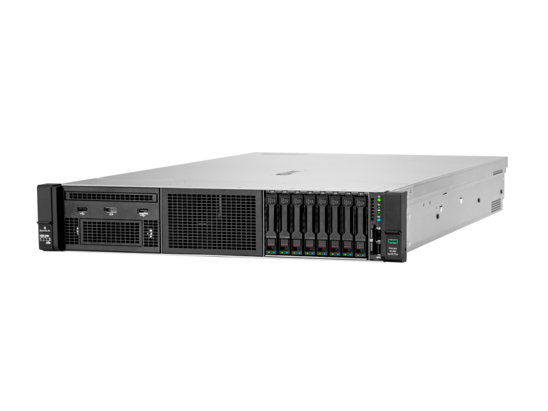 HPE ProLiant DL380 Gen10 Plus 4316 2.3 GHz 20 核 1P 32GB-R P408i-a NC I350-T4 8SFF 800 瓦电源服务器 Left facing