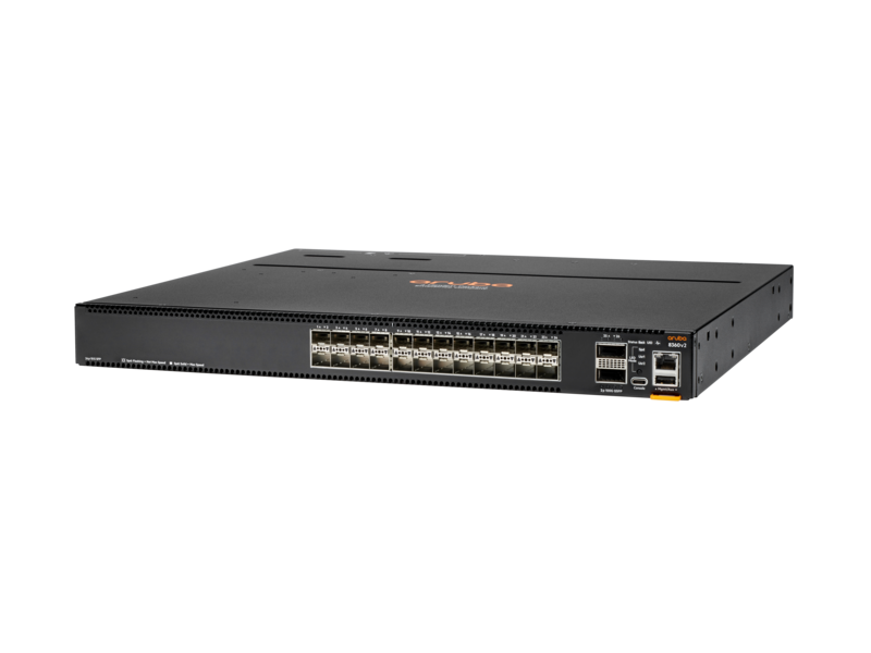 Aruba 8360-24XF2C v2 24-port 10G SFP/SFP+ 2-port 100G QSFP+/QSFP28 Switch Left facing