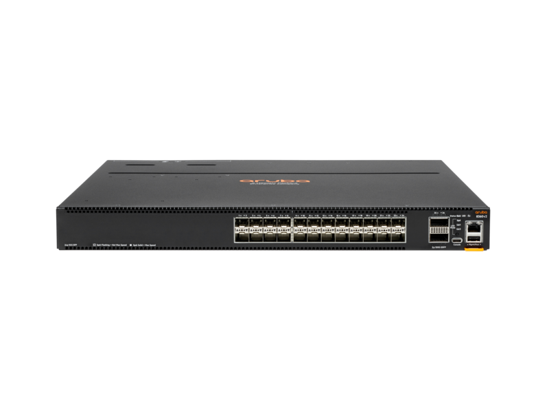 Aruba 8360-24XF2C v2 24-port 10G SFP/SFP+ 2-port 100G QSFP+/QSFP28 Switch Center facing