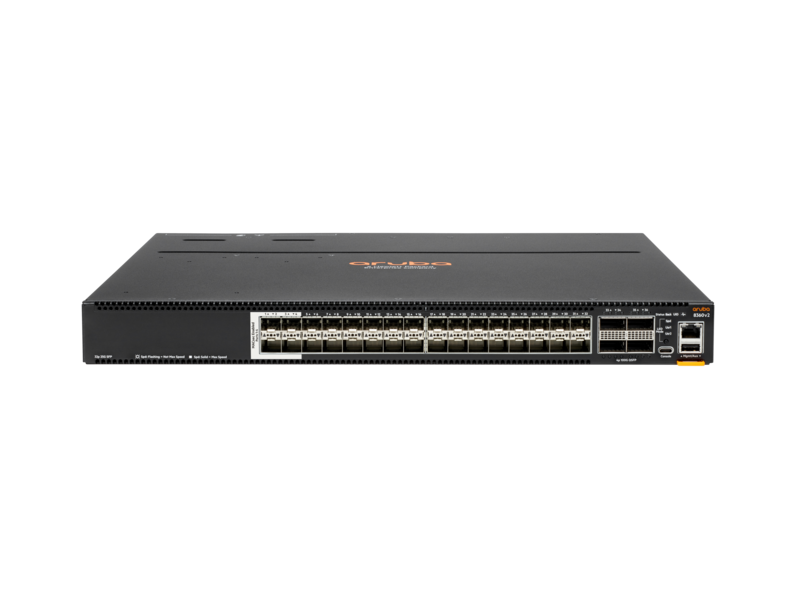 HPE Aruba Networking 8360-32Y4C v2 32p 25G SFP28 4Sec 4p 100G QSFP28 Switch Center facing