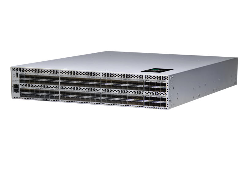 Commutateur Fibre Channel intégré HPE SN6750B 64 Gbit/s 48/128 48 ports 64 Gbit/s Ondes courtes SFP56 Left facing